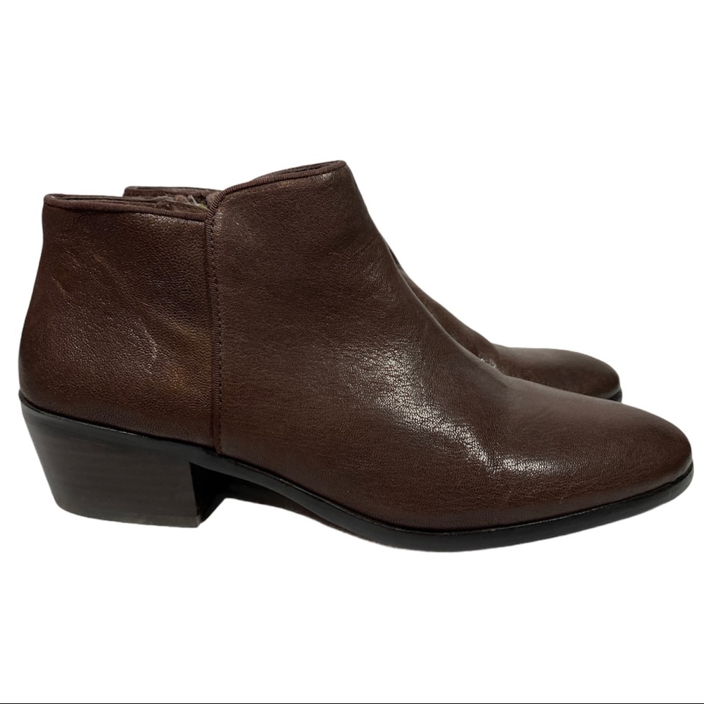 EUC Sam Edelman Ankle Brown Leathr Side Zip Bootie